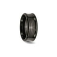 thumbnail image 3 of Gem & Harmony Mens Titanium 9mm Concave Black Polished Wedding Band Ring for Men, 3 of 6