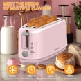 thumbnail image 3 of 【Ultra-Slim Space-Saving】4-Slice Long Slot Toaster, Dual 10-Inch Slots, 6 Shade Settings with Cancel/Reheat/Defrost, Removable Crumb Tray, Easy to Store Vertically, 3 of 6