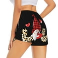 thumbnail image 2 of Uemuo Love Gnomes Pattern Women's Athletic Shorts High Waisted Running Shorts with Liner Pockets Gym Elastic Workout Shorts-, 2 of 9