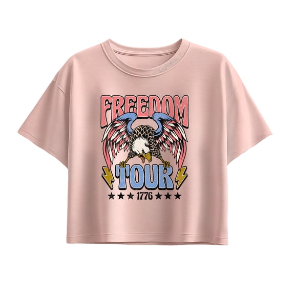 Instant Message - Freedom Tour 1776 - Youth Girl Short Sleeve Boxy Tee