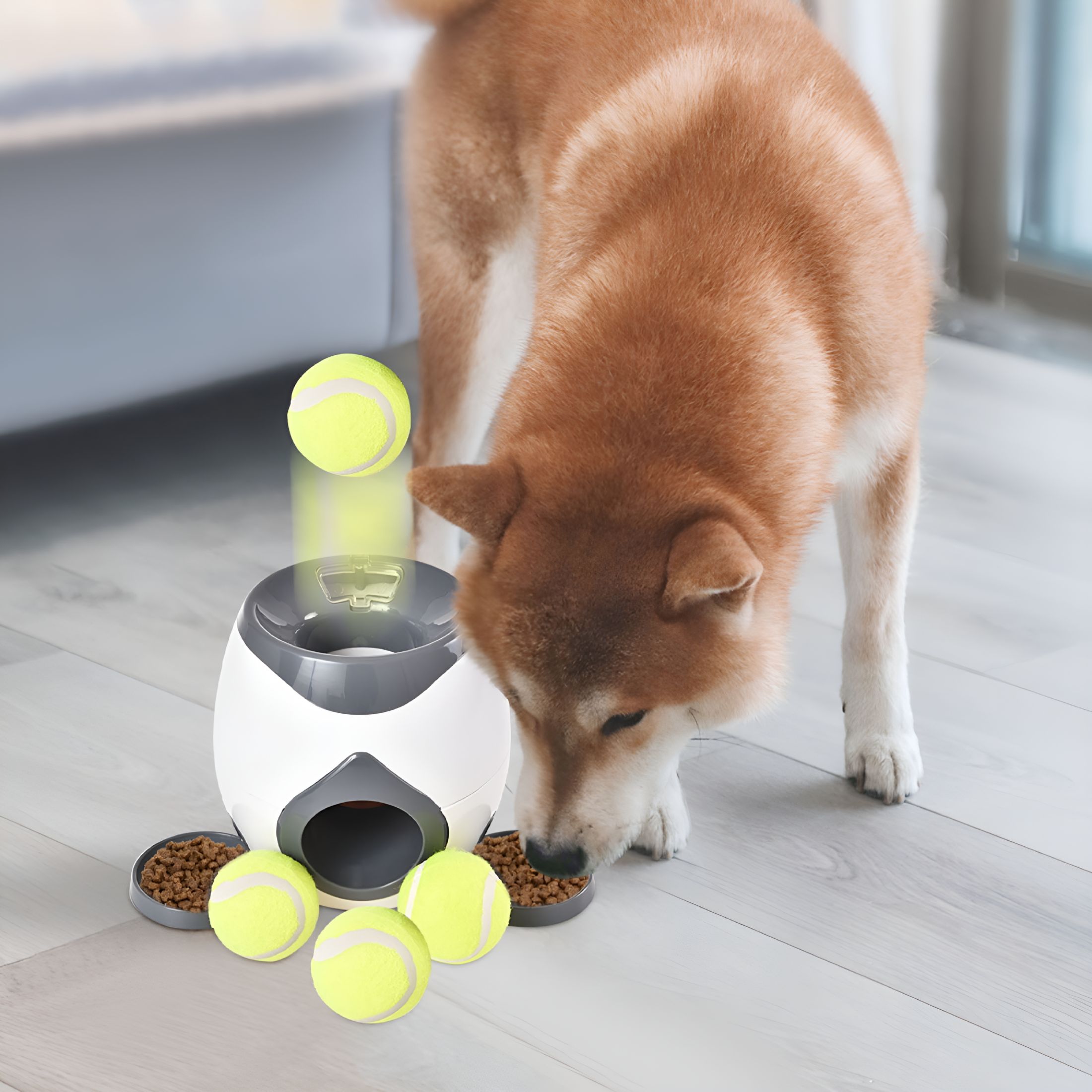 BESTSKY Automatic Dog Ball Launcher,Dog Tennis Ball Throwing Machine,Dog Thrower Launcher Tennis Ball for Interactive Play & Training,Dog Ball Thrower Launcher with Food Reward
