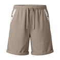 thumbnail image 6 of Cutuoiiu Women's High Waist Bermuda Shorts Solid Color Cotton Lace Trim Side Seam Drawstring Waist Casual Pocket Shorts Loose Fit Plus Size Beach Shorts for Everyday Casual Activities, 6 of 6