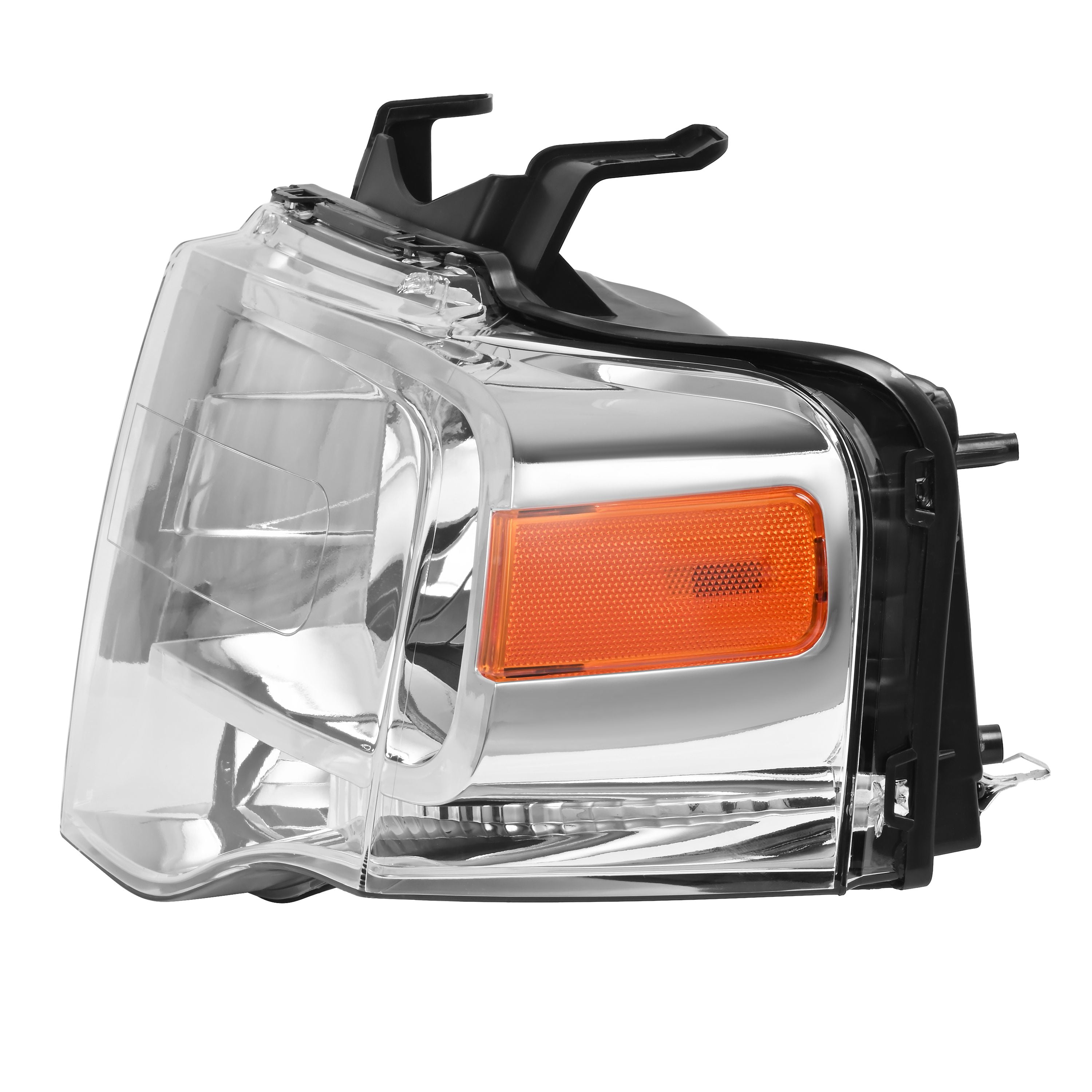 Kojem Left Headlight Assembly for 2007-2014 Ford Expedition Replaces 7L1Z13008BB FO2502226 Halogen Headlamp Front Light Lamp w/Bulb Clear Lens Chrome Housing Driver Side