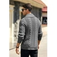 thumbnail image 4 of Sherrylily Mens Cable Knit Sweater Cardigan Loose Long Sleeve Casual Coat, 4 of 5