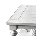 thumbnail image 3 of Plank Top Coffee Table with Open Shelf and Turned Legs, Antique White, 3 of 3