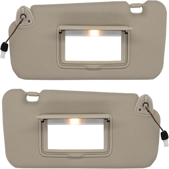 Driver & Passenger Side Sun Visor Fits for Nissan Murano 2009 2010 2011 2012 2013 2014 Replacement Sun Shade # 96401-1AA1B (Beige)