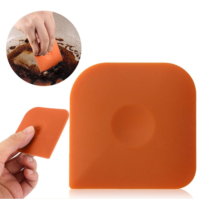 Pan Scraper,Kitchen Pan Scraper Dish Scraper Tool,Plastic Pot Scraper Food Scraper,Non-Scratch Cast Iron Scraper Plastic Scraper Tool for Pan Pot Skillet Dish Burnt Food Cleaning