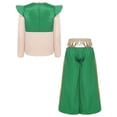 thumbnail image 2 of TiaoBug Kids Boys Arabian Prince Adventure Outfit Embellished Long Sleeve Top with Harem Pants Baggy Bottoms Green 6, 2 of 4