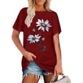 thumbnail image 2 of Spring Tops for Women 2025, Womens Cute Summer Tunic Short Sleeve Tees Shirts Floral Print Loose Fit Tops, 2 of 5