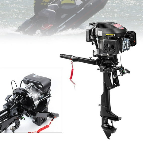 DENEST 6 HP 4-Stroke Outboard Motor Fishing Boat Engine Tiller Shaft Air Cooling System