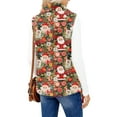 thumbnail image 5 of Wutalume Women's Christmas Printed Fashionable And Warm Fleece Cardigan Vest, Cozy and Festive Layering Piece for Holiday Outfits and Cold Days,Red XL, 5 of 6