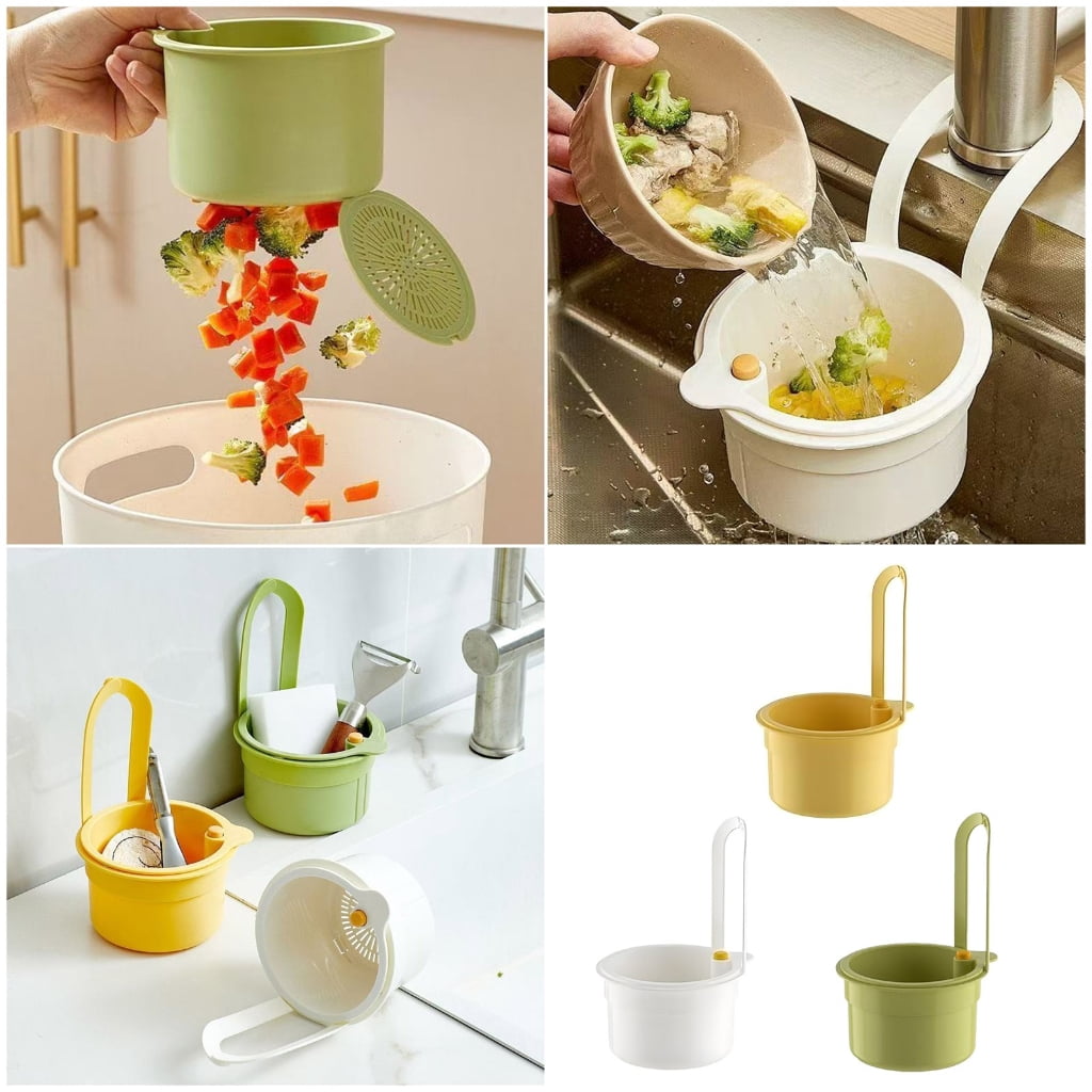 Small Sink Organizers Dish Drying Rack Strong Plastic Basket for Food Scraps