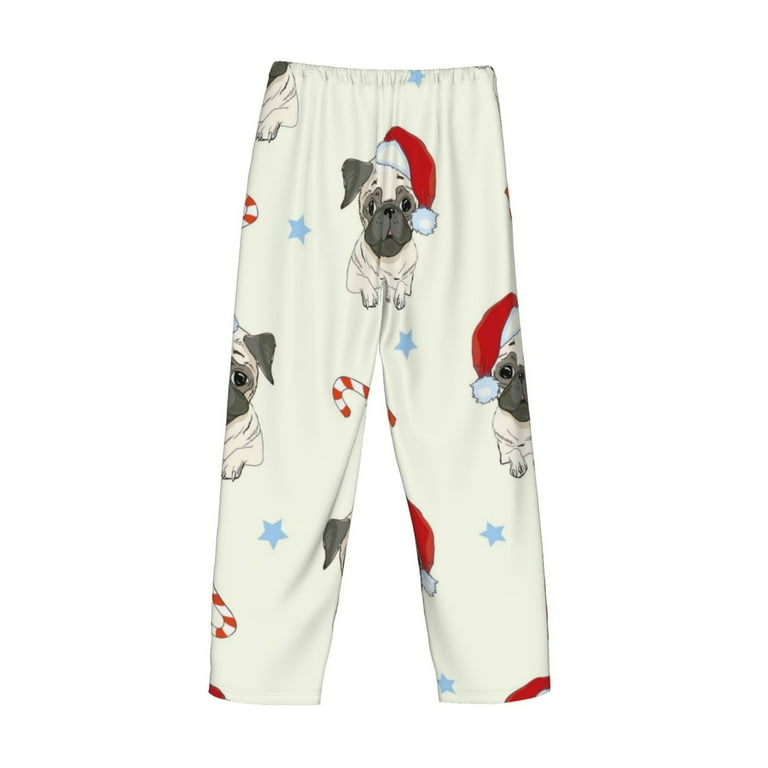 Haiem Christmas Pug Dog Men's Pajama Pants Ultra Lightweight Pjs