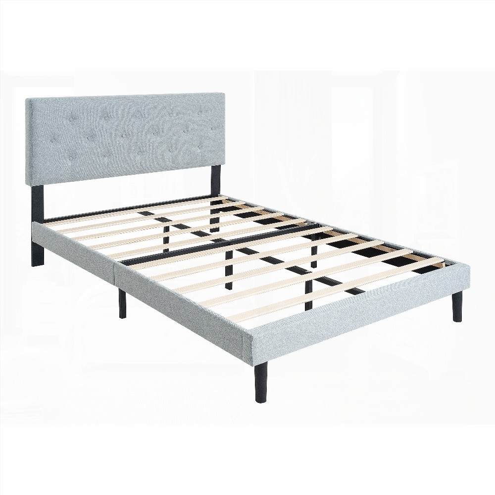 Modern Grey Queen Upholstered Bed Frame with Key Features|Easy Assembly, No Box Spring