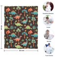 thumbnail image 4 of DarkBrown Cartoon Dinosaurs Forest Pattern Blanket,Comfortable Soft Flannel Throw Blanket,All Season,Warm Lightweight Blankets for Sofa Bed Couch Living Room Chair,30"x40", 4 of 4
