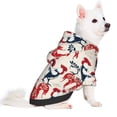 thumbnail image 2 of Fotbe Roosters Print Small Dog Sweater Hoodies Pet Grey Hooded Soft Fleece Sweatshirts with Pocket Fall Winter Puppy Cat Sweaters Warm Clothes-Small, 2 of 7