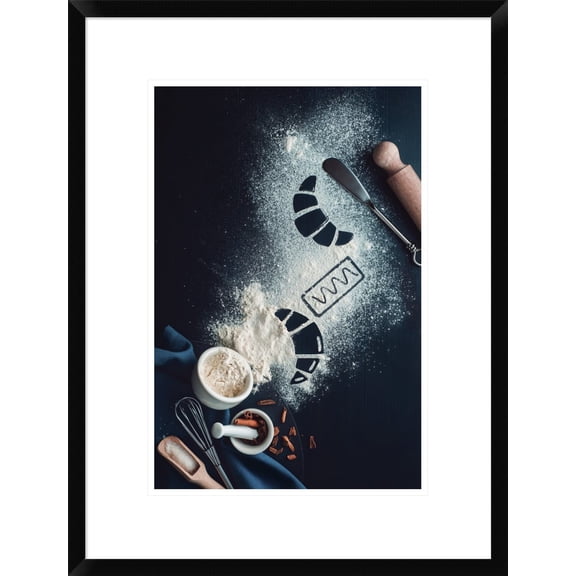 Global Gallery Dina Belenko 'Baking Recipe: Croissant' Framed Wall Art