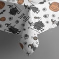 thumbnail image 4 of White Halloween Witch Pumpkin Pattern Rectangle Tablecloth 60"x120",Waterproof Polyester Rectangle Table Cloth, Wipeable Spillproof Polyester Tablecloth for Dining, Camping, Indoor and Outdoor, 4 of 6