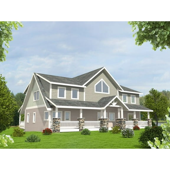 001-3587: Craftsman 3 Bed, 3 Bath Luxury Home Plan, 3227 Sq Ft: Full Blueprints with License to Build by Home Plan Marketplace - Lesuto