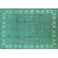 thumbnail image 1 of Ahgly Company Indoor Rectangle Oriental Turquoise Blue Traditional Area Rugs, 4' x 6', 1 of 4