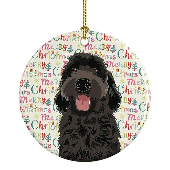 Doodle Black #1 Christmas Ceramic Ornament 2.8 in x 2.8 in