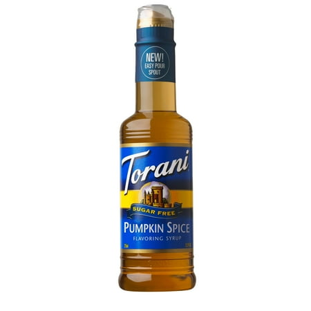 Torani Sugar Free Pumpkin Spice Coffee Syrup, Zero Calorie, Authentic Coffeehouse Bottled Syrup, 12.7 oz