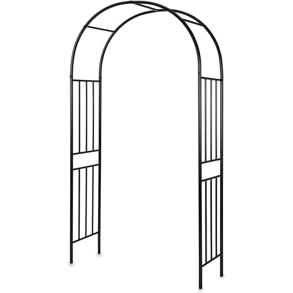 EcoSummer Metal Garden Arbor Wedding Arch, Garden Trellis for Climbing Plants, Metal Garden Arch for Wedding Ceremonies Parties, Perfect for Rose Vines Lawn Patio, Black