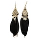 thumbnail image 4 of Sonducket Pendientes de plumas Colgantes de oreja de estilo moderno multicolor fáciles de combinar negro negro 10Conjunto, 4 of 6