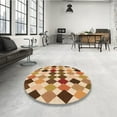 thumbnail image 4 of Ahgly Company Machine Washable Indoor Round Transitional Mahogany Brown Area Rugs, 3' Round, 4 of 7