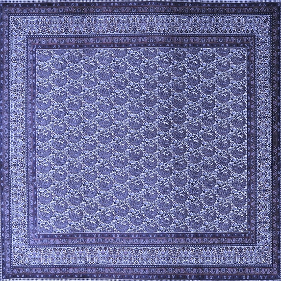 Ahgly Company Indoor Square Persian Blue Traditional Area Rugs, 4' Square