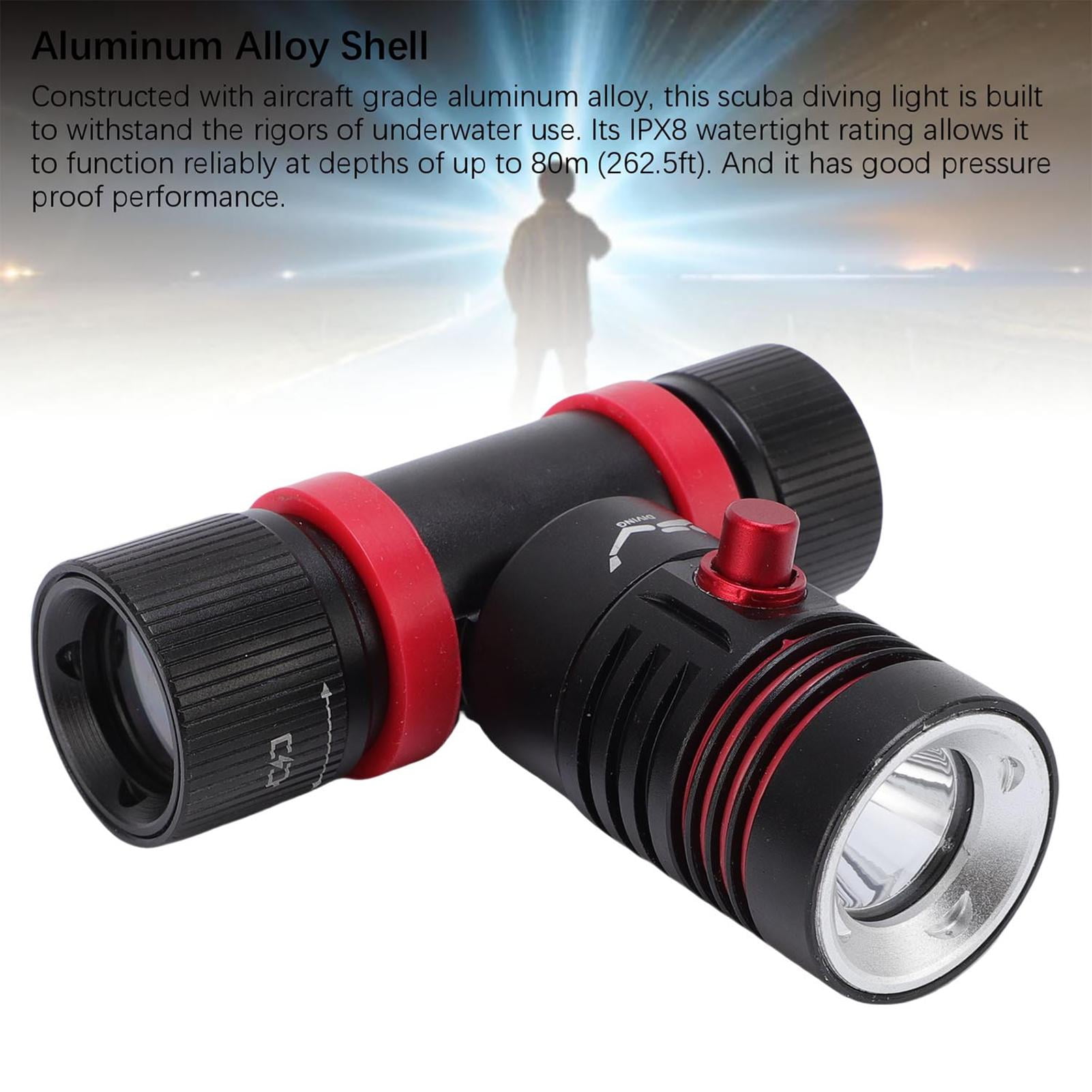 YAHHU 5000LM Scuba Headlamp – IPX8 80m Waterproof, 3 Modes (High, Low, SOS), 3+ hrs High, 6+ hrs Low, USB Rechargeable
