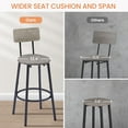 thumbnail image 6 of HSUNNS 3-Piece Round Bar Table Set with 2 PU Leather Bar Stools, Bistro Kitchen Table Sets for Breakfast Nook Small Space Restaurant, Round Table, Grey, 6 of 11