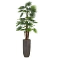 thumbnail image 1 of Vintage Home Artificial Faux Real Touch 7.17 Feet Tall Fan Palm Tree With Burlap kit And Fiberstone Planter, 1 of 4