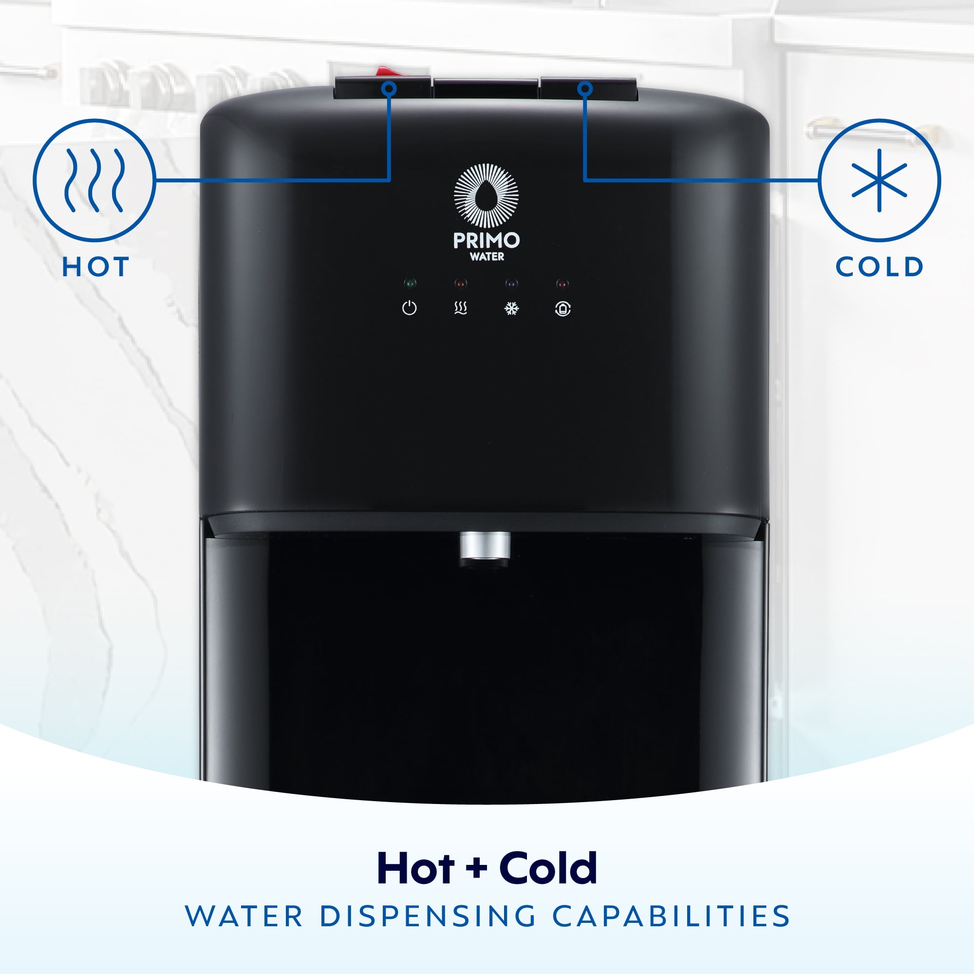 Primo Water® Black Bottom Load Classic Hot and Cold  2 Temp Water Dispenser with High Dispensing Area