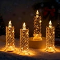 thumbnail image 5 of Led Crystal Candle Lights, 2/4/6pcs New Christmas Tree Led Candles, Rose Shadow Led Flameless Candles,Safe Flameless Design, Long Lasting for Valentines Christmas Decorations Home Decor, 5 of 8