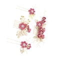 thumbnail image 1 of Sonducket 4 piezas de peinetas de flores para boda, conjunto de decoraciones para niñas, tocado nupcial, adorno, accesorio de joyería de moda Accesorio para el cabello Rosa roja Sonducket AP012181-05, 1 of 6