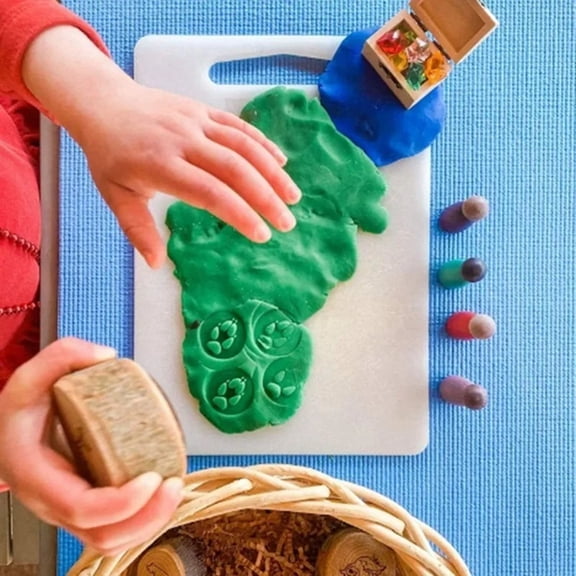 Winyuyby 9pcs Animal Tracks Stamps Mould Animal Footprints Engrave Wooden Children Toys Muddy Ground Snowfield Step Print Jungle