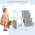 thumbnail image 3 of Bookshelf for Kids, 3 Tier Toddler Bookshelf with Toy Storage Organizer, Nursery Book Shelves, Kids Book Shelf Bookcase for Kid Rooms Playroom, White/Grey, 3 of 8