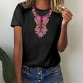 thumbnail image 1 of Pntutb tops à Manches Courtes Femmes Casual Imprimé Col Rond Manches Courtes T-Shirt à Col Rond Chemisier Rollbacks, 1 of 6