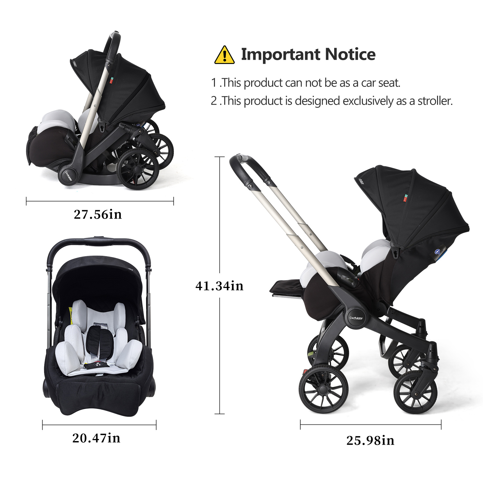 Cochildor Citi 2.0 Pro Baby Stroller, Rear-Facing 3-Mode photo 3