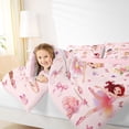 thumbnail image 3 of Castle Fairy Ballet Dance Girl Twin Comforter Sets 2pcs,Floral Butterfly Flamingo Bedding Set,Pink White,Grey Reversible,1 Comforter and 1 Pillowcase, 3 of 6