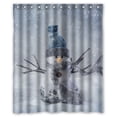 thumbnail image 1 of ABPHQTO Hello Winter Muñeco de nieve Cortina de ducha Cortina de ducha impermeable 150x180 cm, 1 of 2