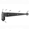 thumbnail image 4 of Renovators Supply Offset Lift Off Pintle Strap Hinge 11-3/4" Black Wrought Iron Pintle Strap Gate and Door Hinges w/Hardware, 4 of 9