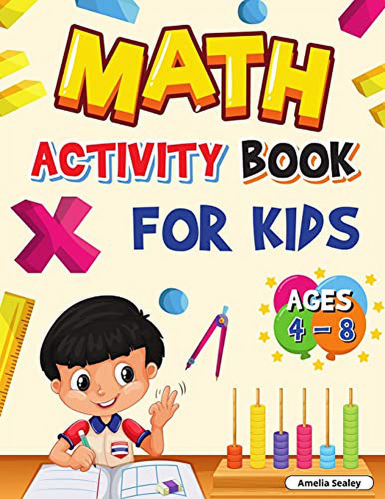 Paperback)　Math　for　Workbook　Fun　Kids　Grade　Math　Use　Ages　Kindergarten　4-8:　Activity　Workbook,　1st　Math　Kindergarten　for　Class　Homeschool　or　Book　and
