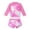 Pink, variant on RTKFRFLM Girls Long Sleeve Swimsuit 2-Piece Floral Rash Guard & Bottoms Kids UV Sun Protection Cute Beach Bathing Suit