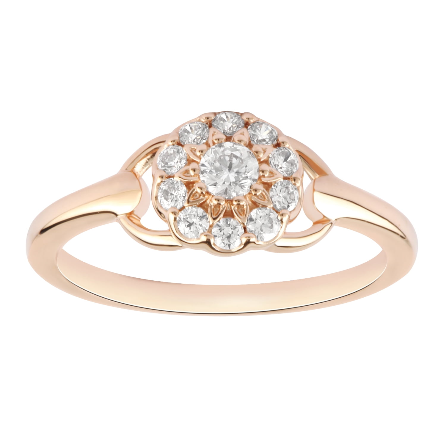 Ax Jewelry 1/3CT Natural Diamond Promise Ring in 10K Rose Gold