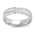 thumbnail image 3 of 925 Sterling Silver Platinum Plated Half Moon Wedding Band Women Mother's Day Gift Ring, 3 of 4