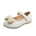 thumbnail image 2 of Autumn Baby Girls Anti-Slip Soft Sole Casual PU Walking Shoes Toddlers Pearl Bow Design Princess Flats Shoes, 2 of 3