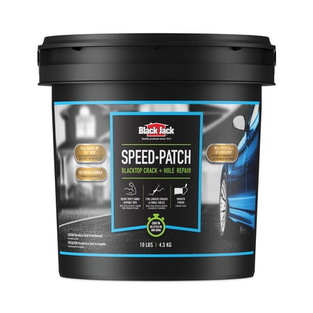 Black Jack Speed-Patch Blacktop Crack & Hole Repair - 10 lbs., Ready-To-Use Asphalt Patching Compound, Asphalt Crack Filler, Asphalt Patch, 10 lb.