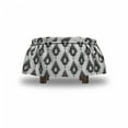 thumbnail image 4 of Boho Ottoman Cover, Drop Motif Influences, 2 Piece Slipcover Set with Ruffle Skirt for Square Round Cube Footstool Decorative Home Accent, Standard Size, Dark Taupe Grey White, by Ambesonne, 4 of 5